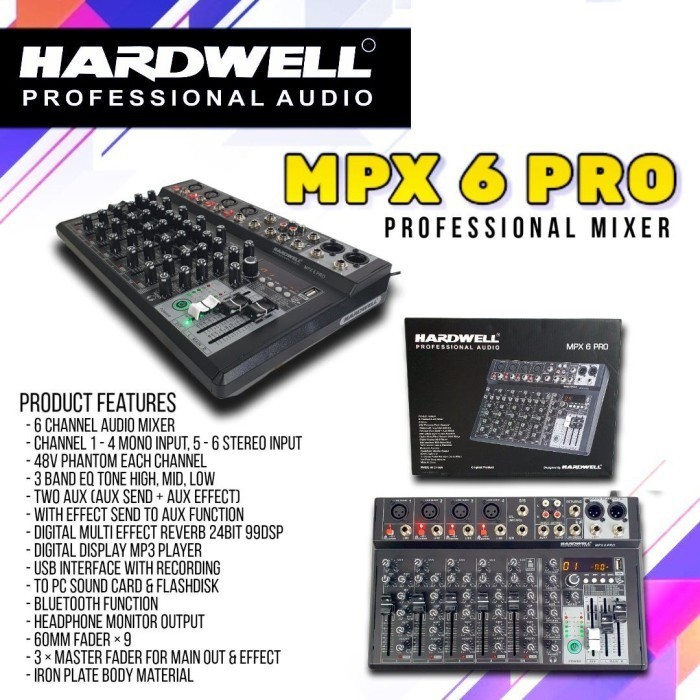 BIG SALE BISA COD Audio Mixer Hardwell MPX 6 ( 24 bit DSP )