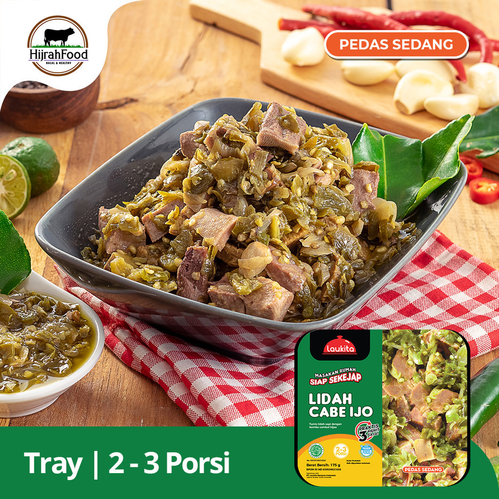

Laukita Tray Lidah Cabe Ijo Pedas Sedang Siap Saji Praktis Frozen Food Halal 175gr