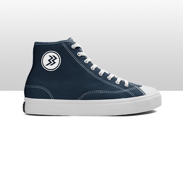 Geoff Max - Timeless HI Navy White | Shoes Vulcanized | Sepatu | Sneakers | Sepatu Pria Wanita