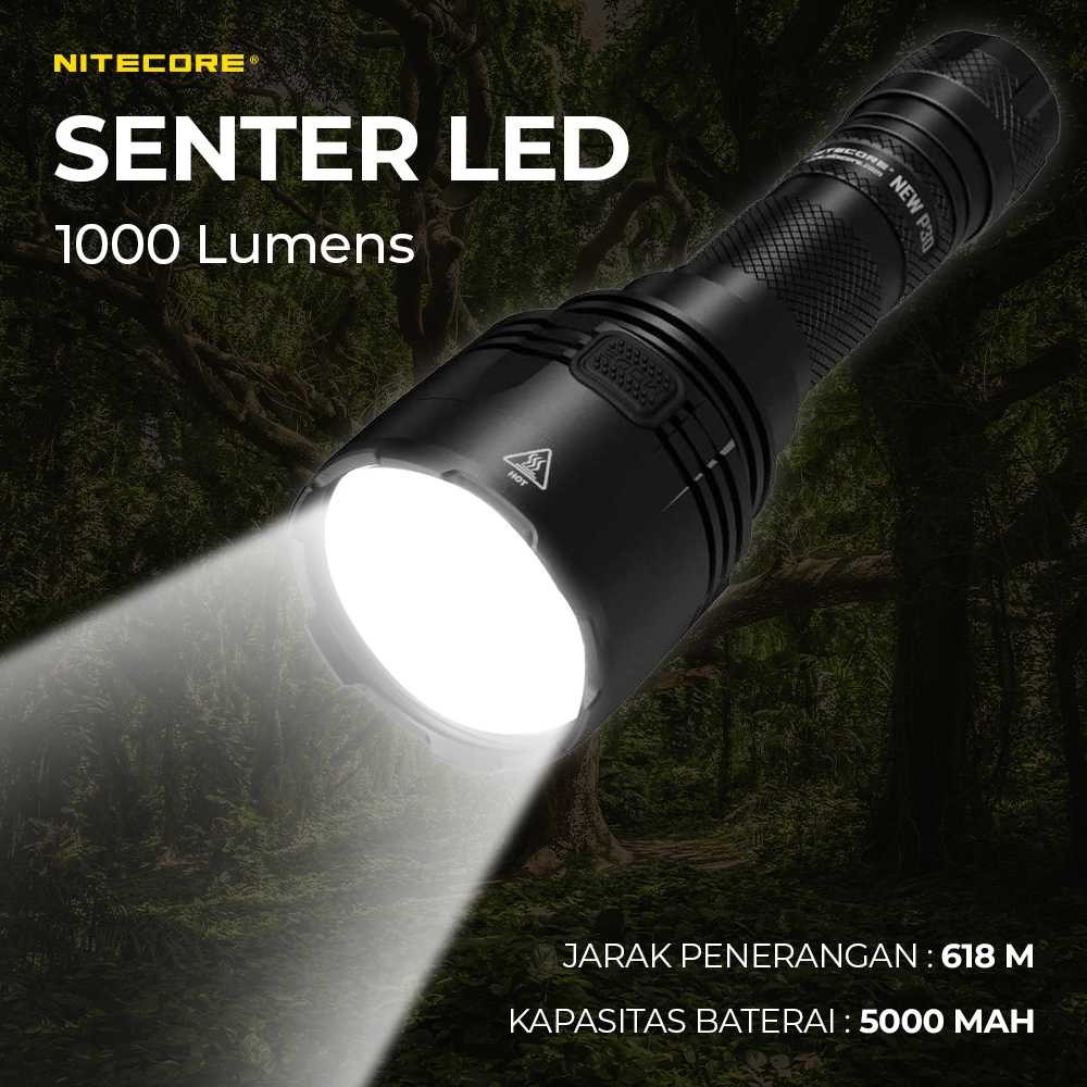 NITECORE Senter LED Cree XPL HI V3 1000 Lumens New P30