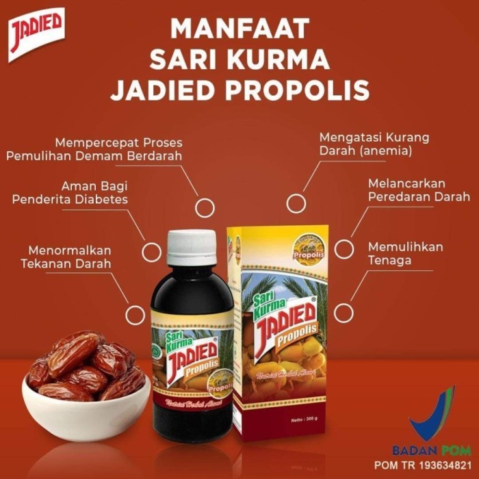 

Madu sari kurma jadied propolis suplemen kesehatan menaikan trombosit