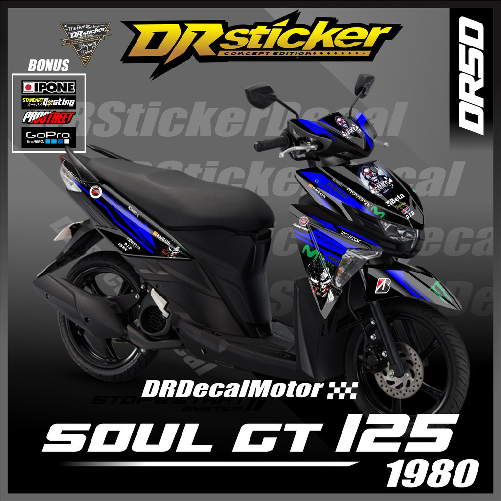 Decal Soul GT 125 Full Body Stiker Soul GT 125 Full Body Striping Soul GT 125 Full Body Movistar