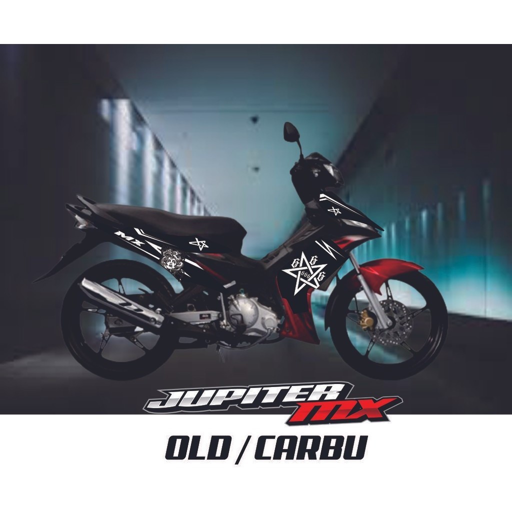 DECAL SETIKER JUPITER 135 OLD STIKER  JUPITER MX 135 CARBU VARIASI MOTIF MEDUSA VARIASI STRIPING MOT