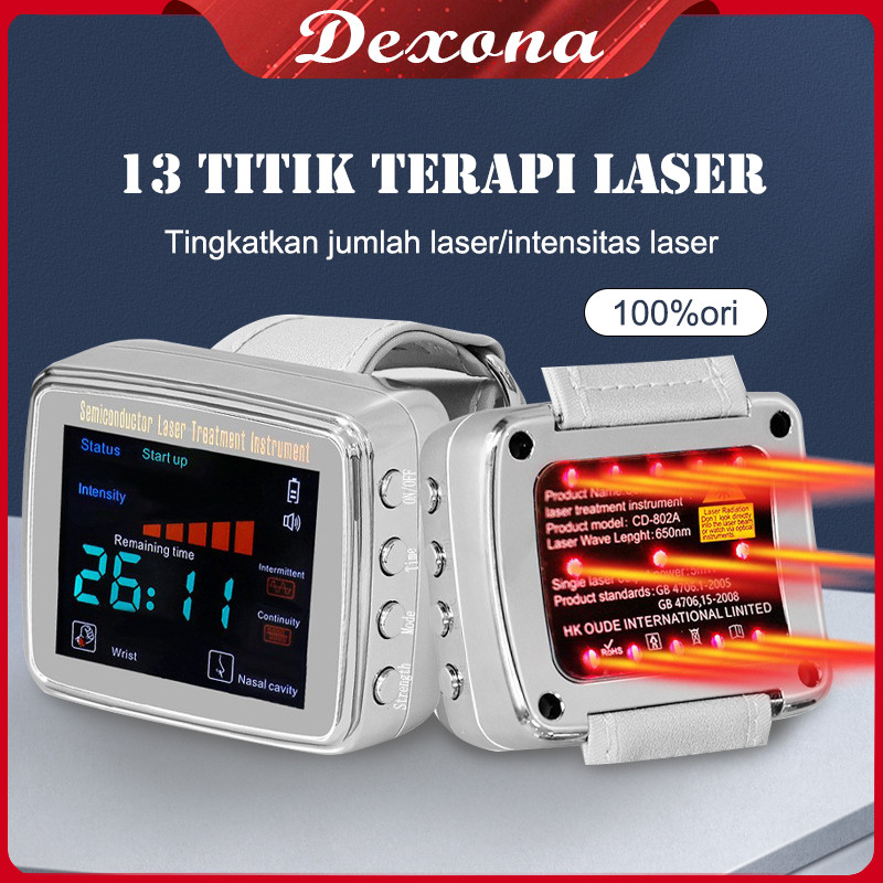 PROMO Jam tangan Terapi laser 12/13/15 titik laser fisioterapi untuk diabetes kolesterol darah tingg