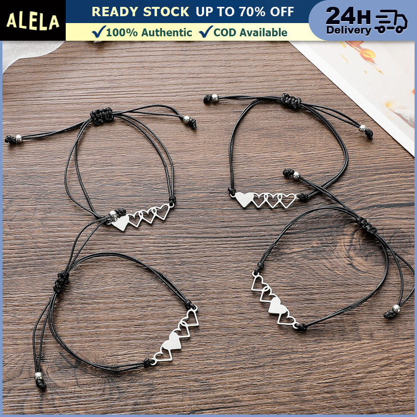 Gelang Tali Couple Pasangan Persahabatan Bentuk Hati Love Adjustable 2 5 Orang