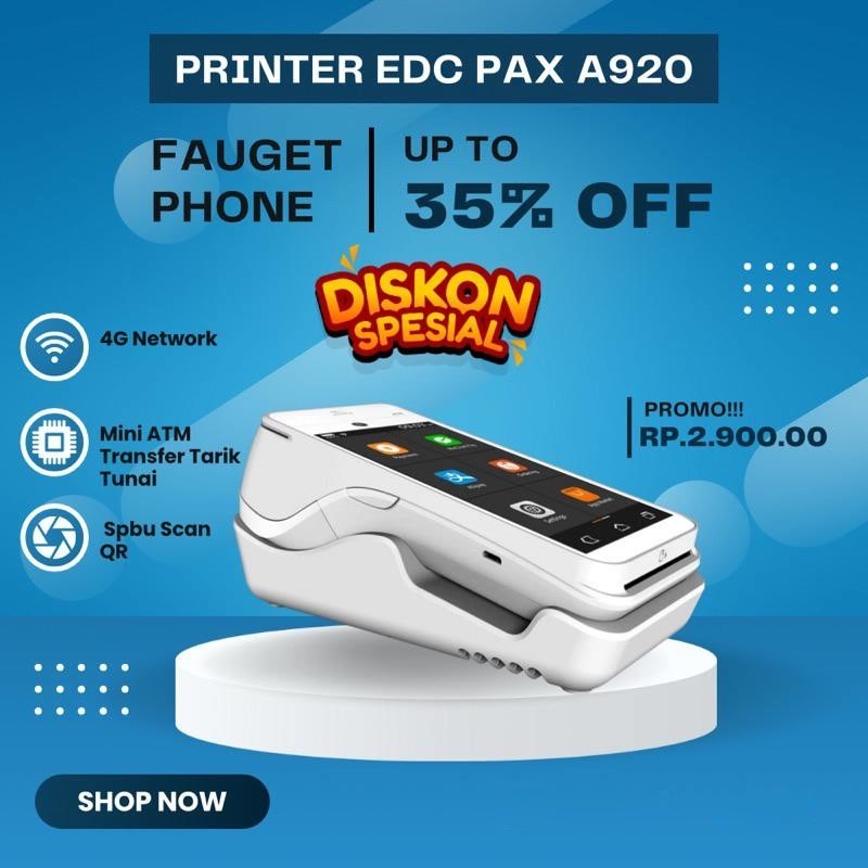 EDC Printer Pax A920 SPBU - Mesin Printer Android - POS Kasir Portabel