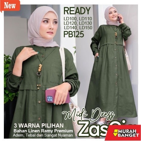 GAMIS WANITA UNTUK LEBARAN- midi dress / midi dress zasqia / midi dress ala korea / midi dress casua
