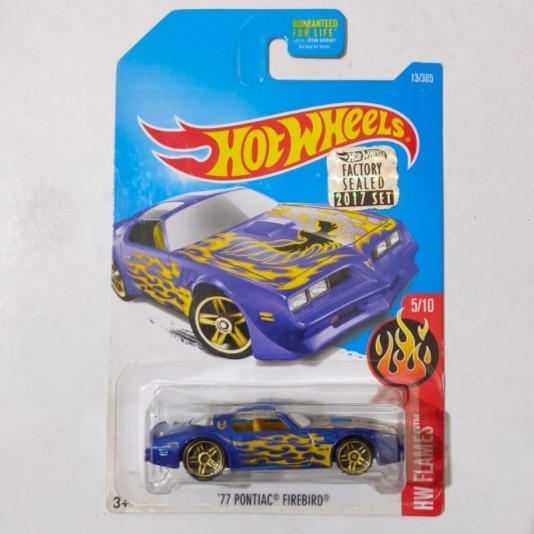 HW Hot Wheels 77 Pontiac Firebird biru Factory Sealed 2017 HW Flames -DD24