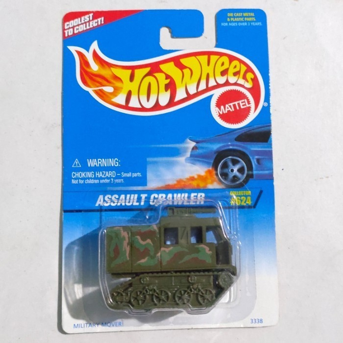 Hotwheels Hot Wheels Assault Crawler hijau army 1997 rare militer -DD24