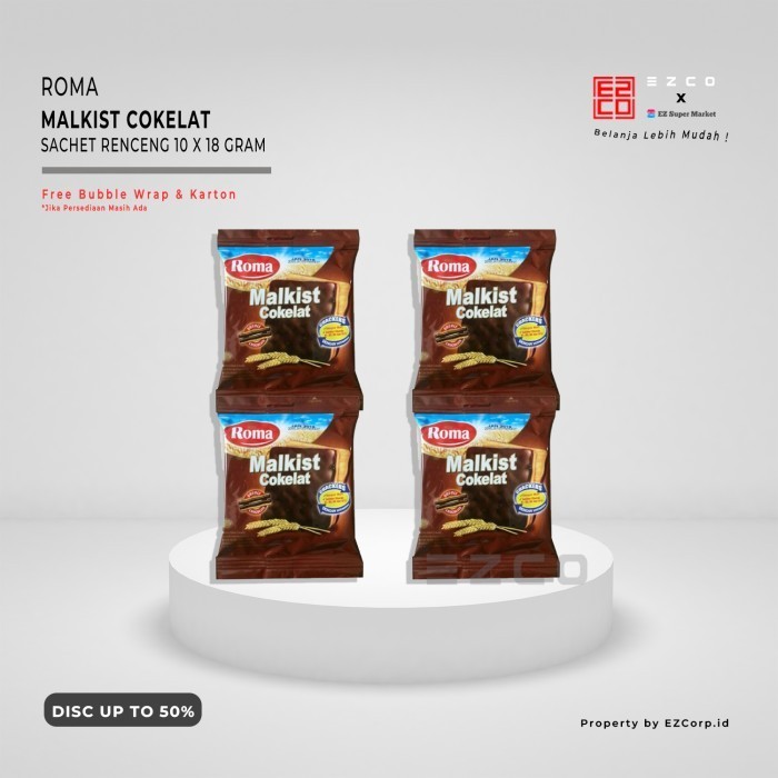 

ROMA MALKIST RASA COKELAT KEAMASAN SACHET RENCENG 10 PCS X 18 GRAM