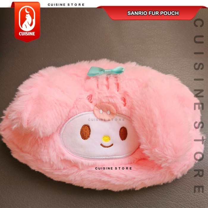 

[New Arrival] Kotak Tempat Pensil Anak SANRIO FUR Bulu Pouch Serbaguna Lucu Kuromi - My Melody