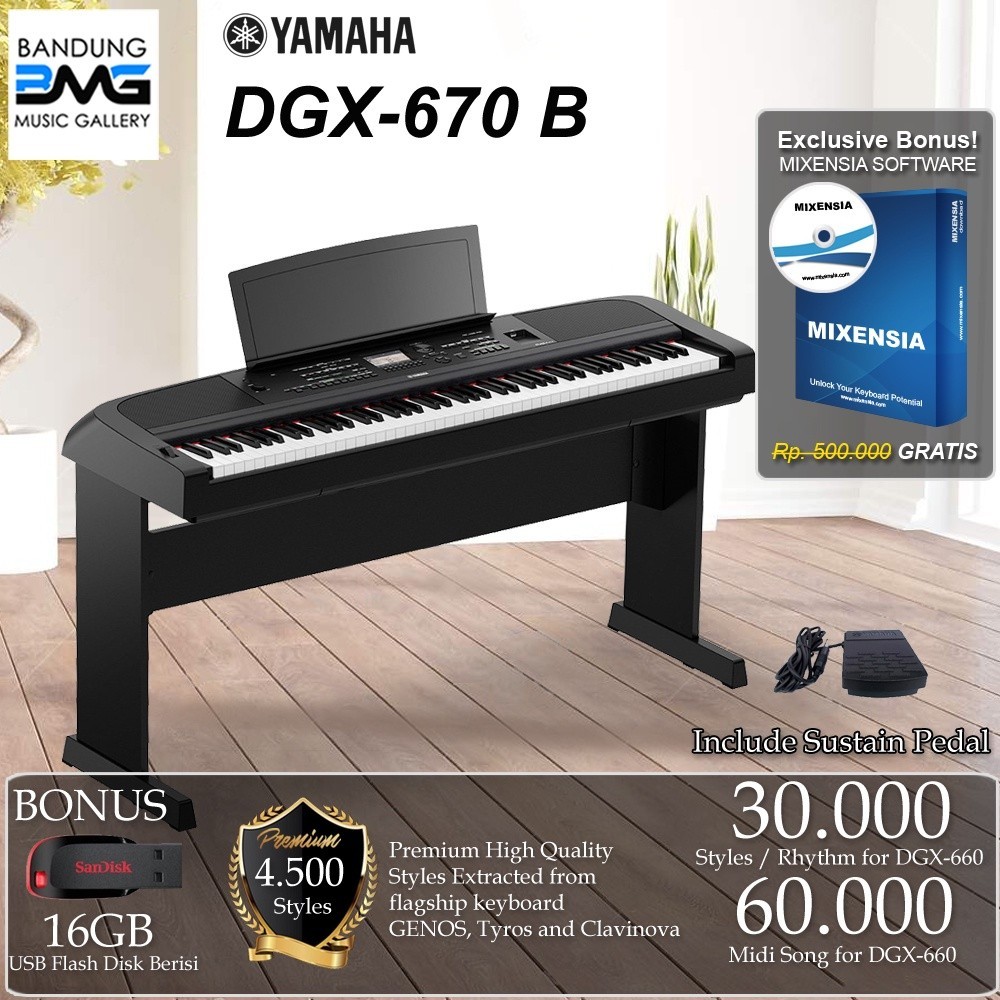 Yamaha DGX 670 Digital Piano / DGX670 (Penerus DGX660 / 660)