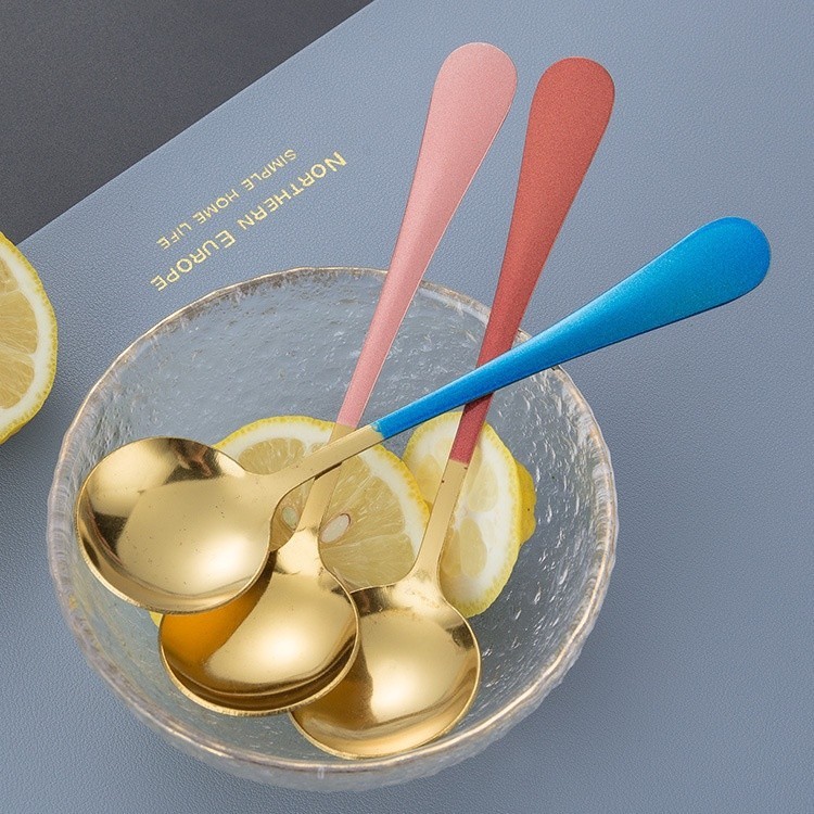 Seduh Pertama Sendok Cupping Kopi Uji Citarasa - Sendok Korea Sup Bulat Emas - Cupping Spoon Gold