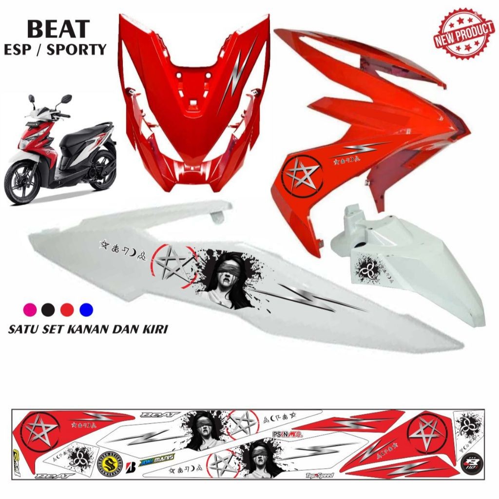 stiker motor STIKER MOTIF KEREN VARIASI MOTOR HONDA BEAT ESP / BEAT SPORTY STREET