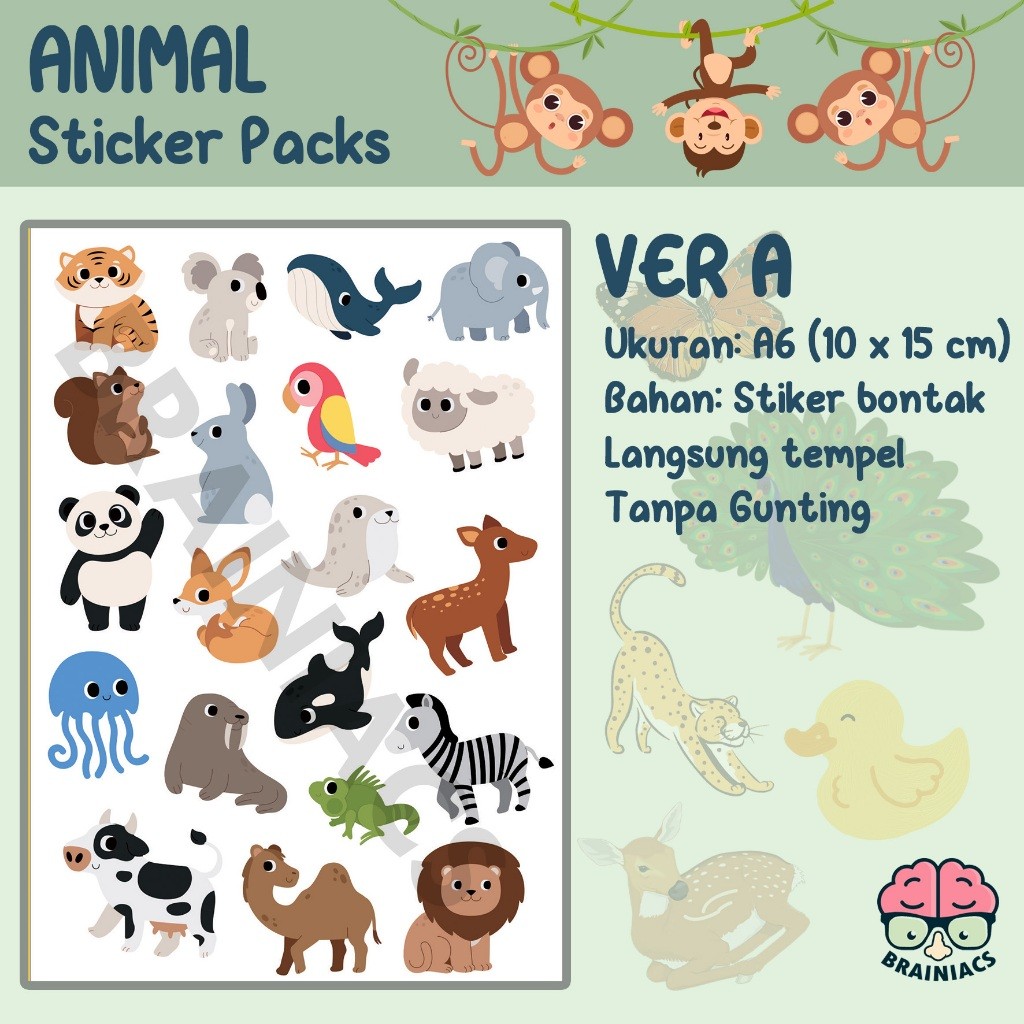 

ST-002, Sticker Stiker Animal Hewan Satwa