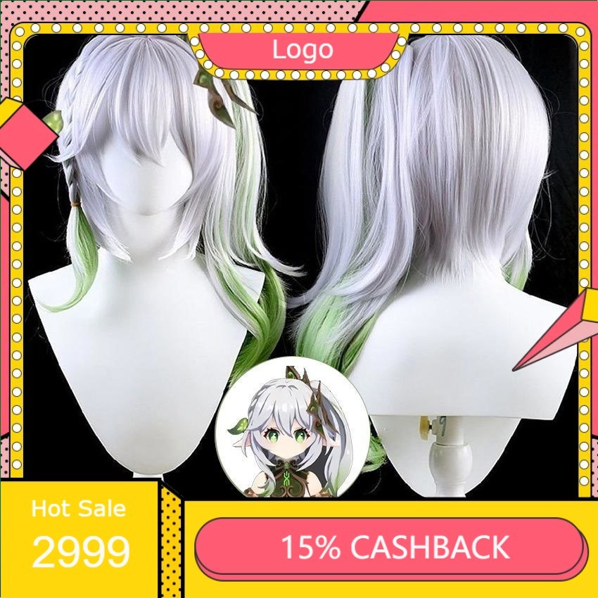 dafda Wig Nahida Cosplay Genshin Impact Rambut Genshin Impact Nahida Dewasa/Anak-Anak Dapat Mengguna