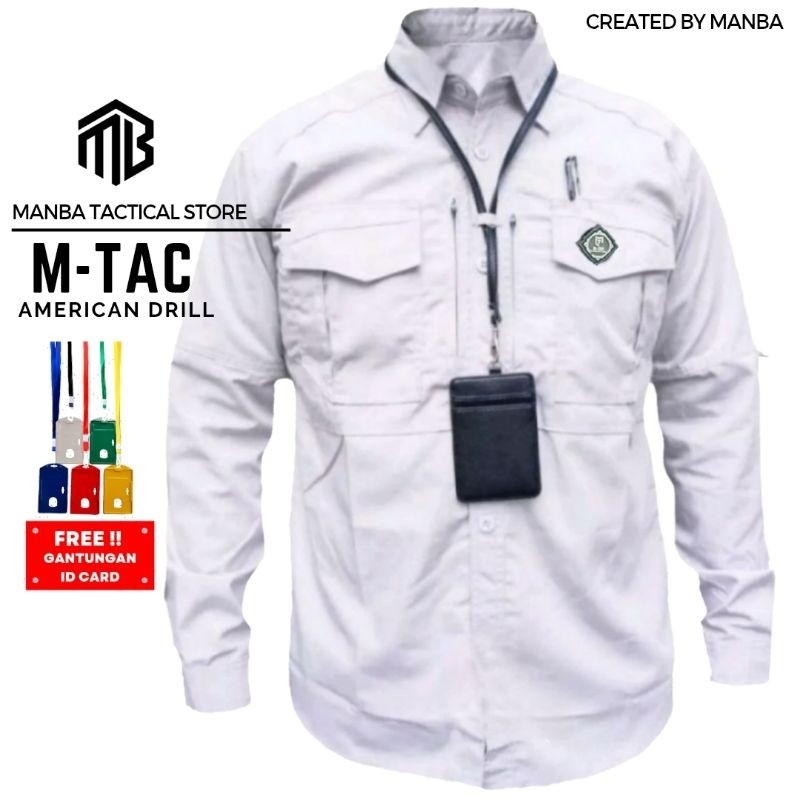 KU86H ATASAN KEMEJA TACTICAL M-TAC LENGAN PANJANG / BAJU TACTICAL PRIA BAHAN DRILL