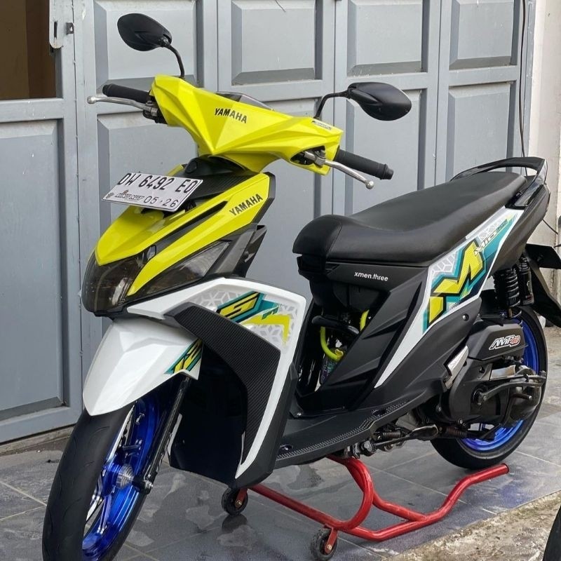 Striping lis sticker standar ORI yamaha mio m3 2023 putih kuning Stiker mio m3 putih kuning 2023