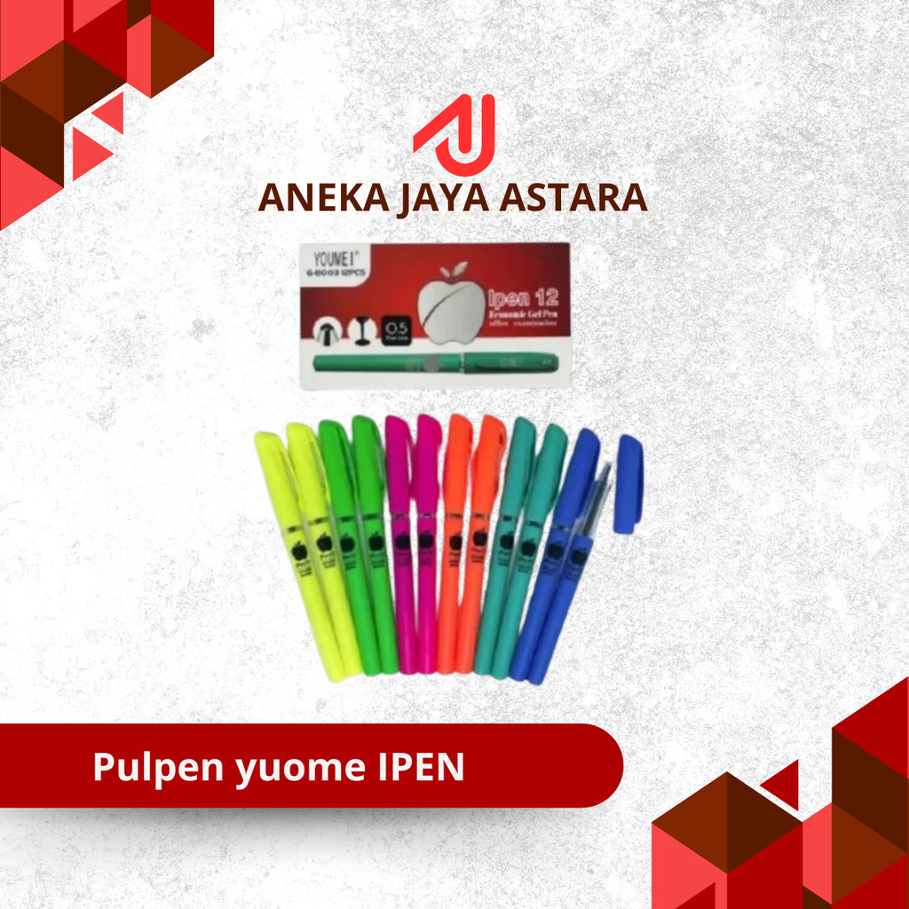 

(12pcs) WinStar Yuome Pulpen Ipen Gel 15 Pena Bolpoin Gel Tinta Hitam 0,5 Warna-warni Pastel Murah Grosir Lusin