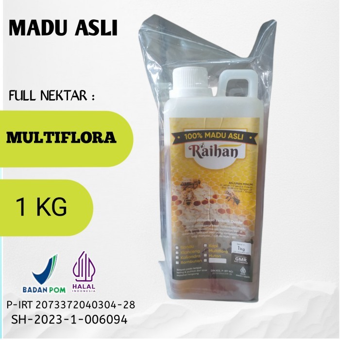 

Madu multiflora 1 kg full nektar multiflora madu asli Raw Honey Ahsan Herbal Madu Raihan