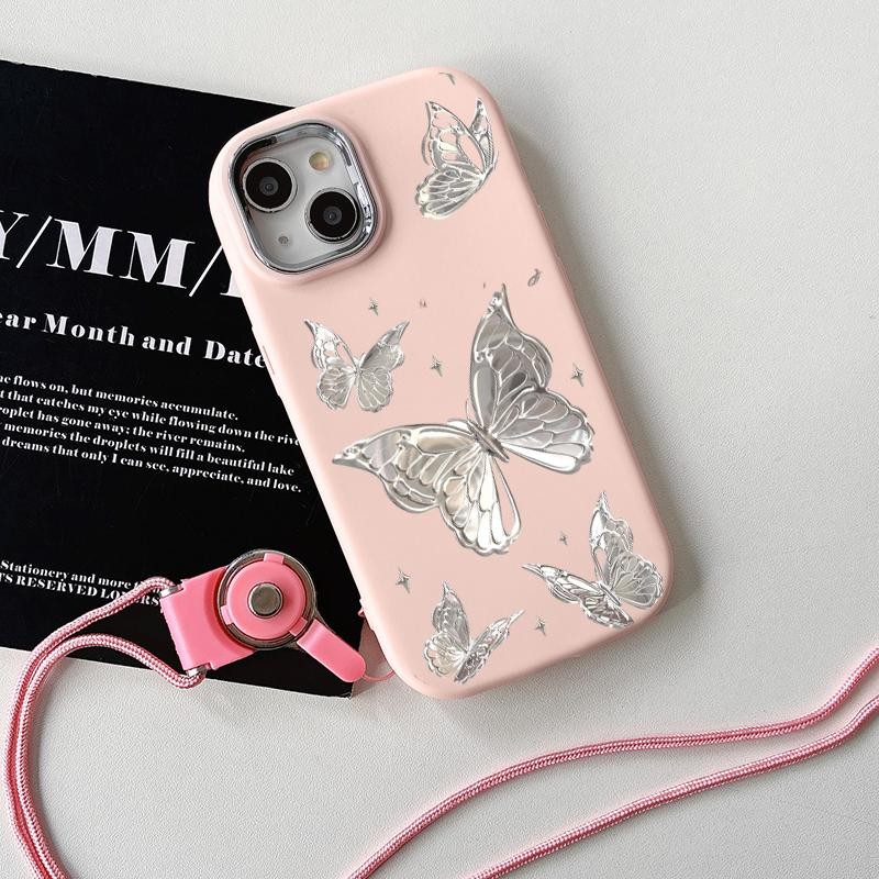 Casing For Samsung A32 5G A34 M32 Silicon Case Candy Simple Metal Butterfly Girls Cashing