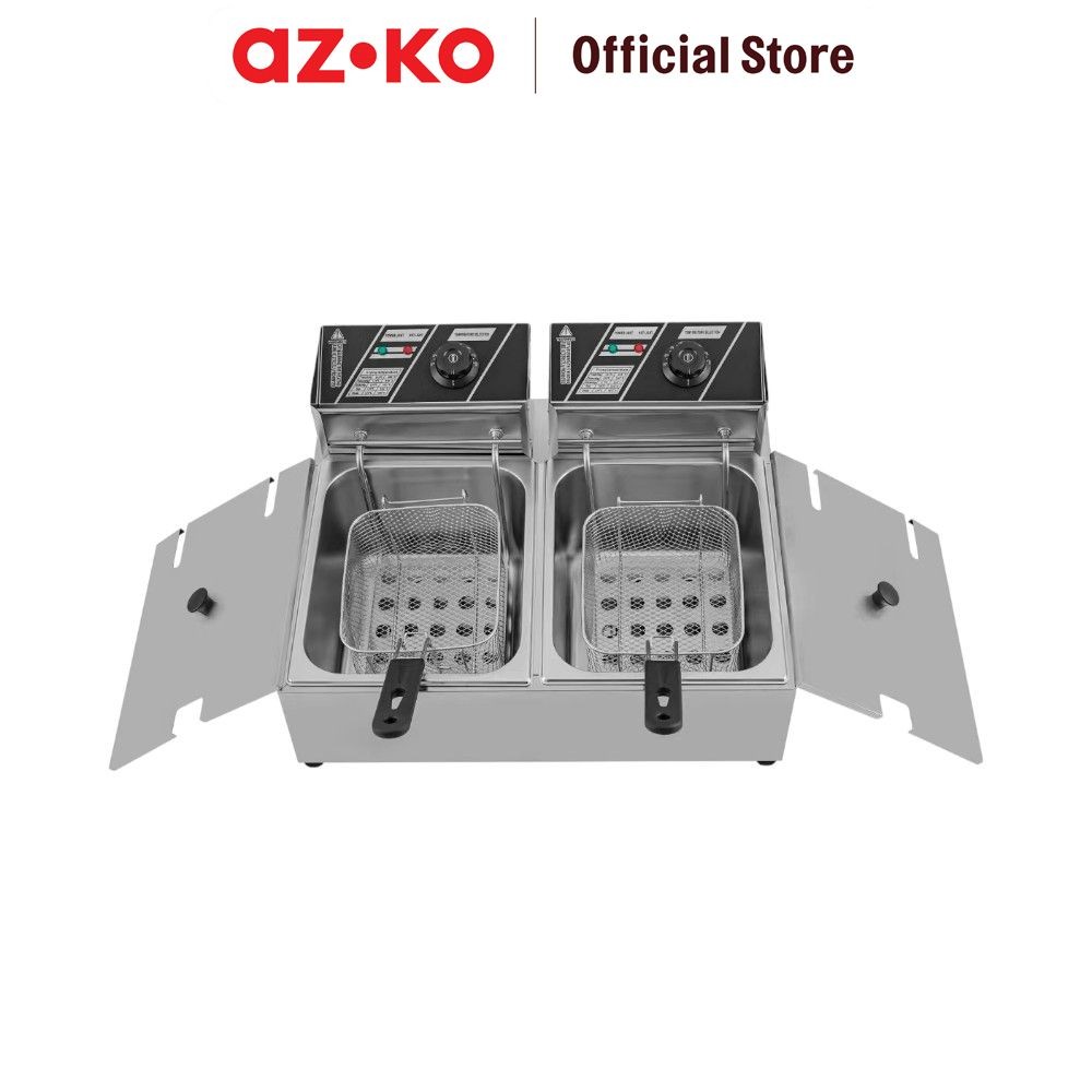 AZKO Kris 2X5.5 ltr Deep Fryer Elektrik - Abu-Abu multifunction electric pan kuali pot peralatan mas