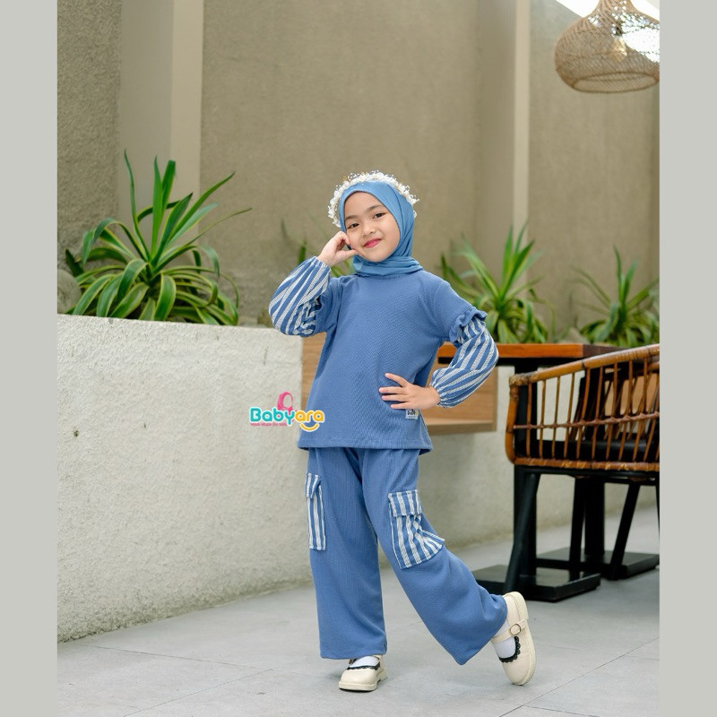 DS34TY Ariel Oneset/pakaian fashion anak perempuan/setelan stelan anak perempuan/cardigan kardigan a