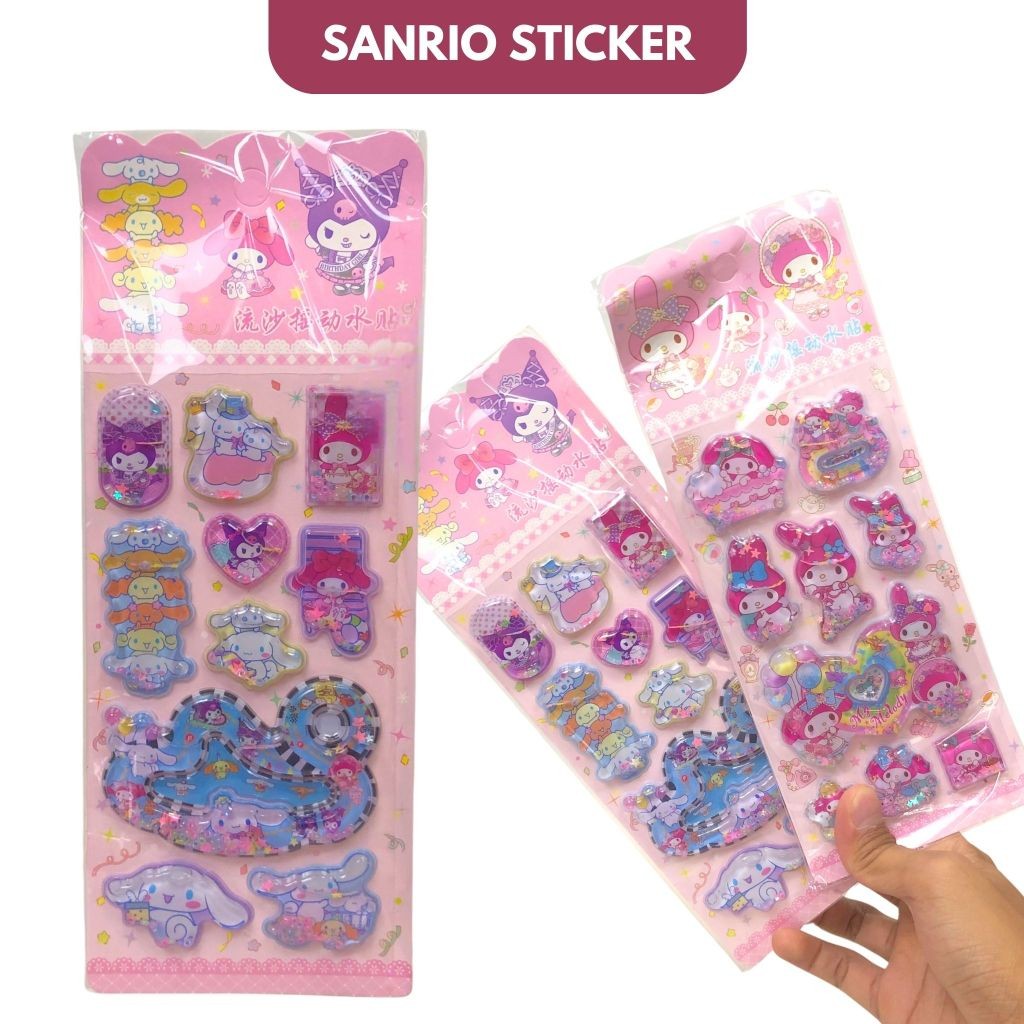 

Stiker 3D Water Glitter My Melody Kuromi Sticker Impor #XL-STK Tempelan Stiker Air Glitter Timbul Karakter Mix Sticker Premium Mainan Anak DIY Stiker - MOTIF MIX - SHABQ