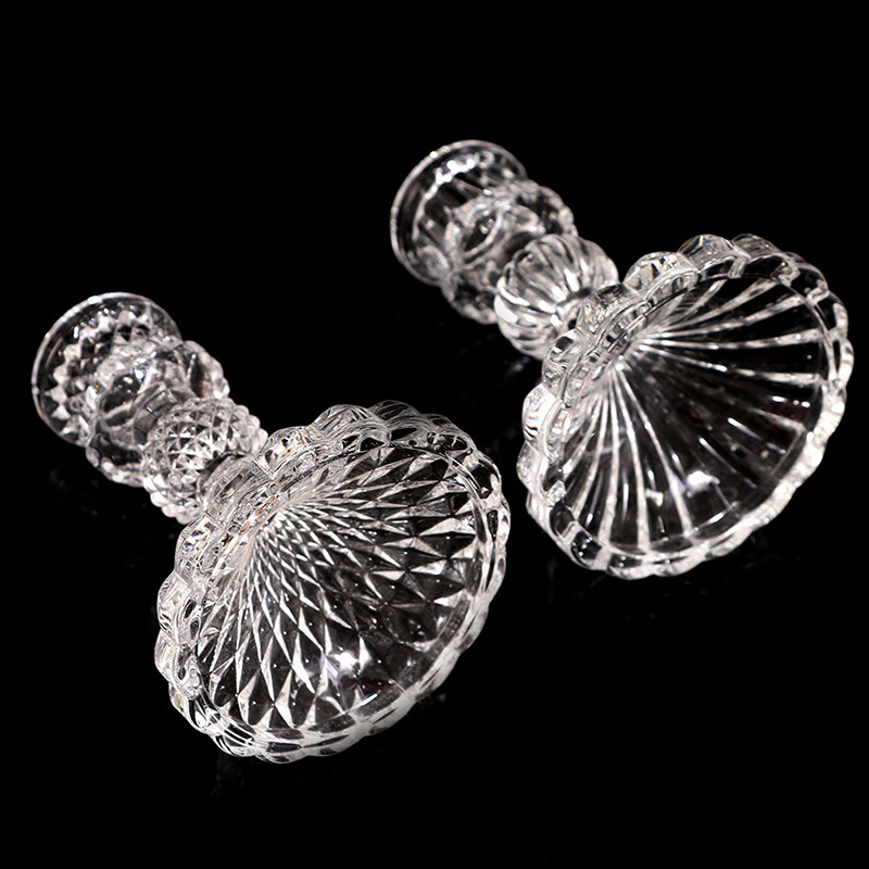 

1PCS Vintage Glass Clear Candlestick Dinner Candle Holder Home Wedding Decorations