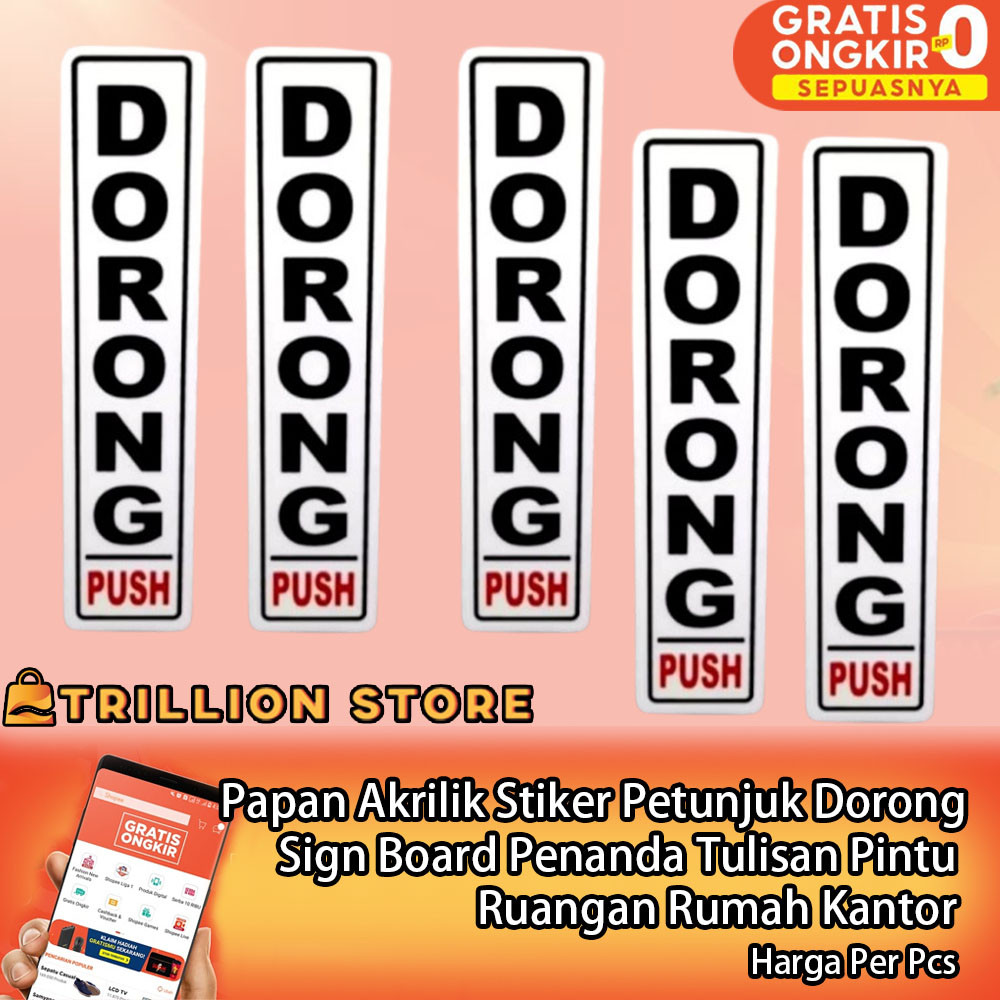 

Papan Akrilik Stiker Petunjuk Dorong Sign Board Penanda Tulisan Pintu Ruangan Rumah Kantor Toko Restoran Gedung Publik Label Intern X Buka Tutup Pintu Pull Warna Putih Susu Multifungsi Acrilyc Kuat Tempel Lengket ADL Double Tape Gantung