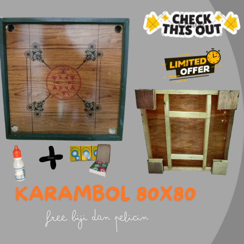 gh63ef MEJA KARAMBOL UKURAN 80X80 FREE BIJI DAN JUGA PELICIN