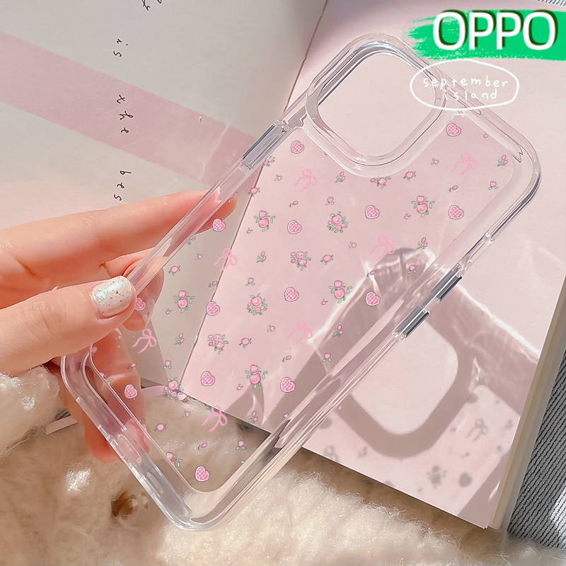 Coquette Bunga Case Bening OPPO Find-X8 A60 Reno 12 Realme-C53 Note-50 C51/C51s OPPO A3-Pro 12F A79 