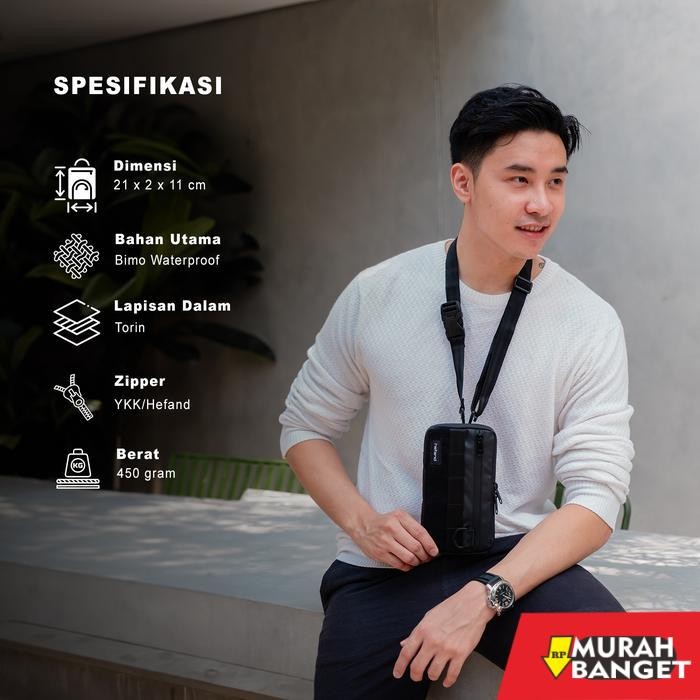 tas selempang pria kekinian Hefand - Handbag Pria Pedro Clutch Bag Slingbag Sling Phone Multifungsi 