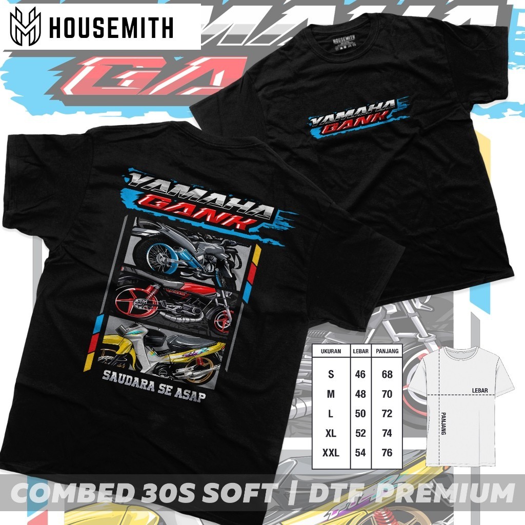 Favorite Custom Kaos Racing Dewasa YAMAHA GANK  Pria Wanita Motor Drag - Baju Distro Pria Wanita - K