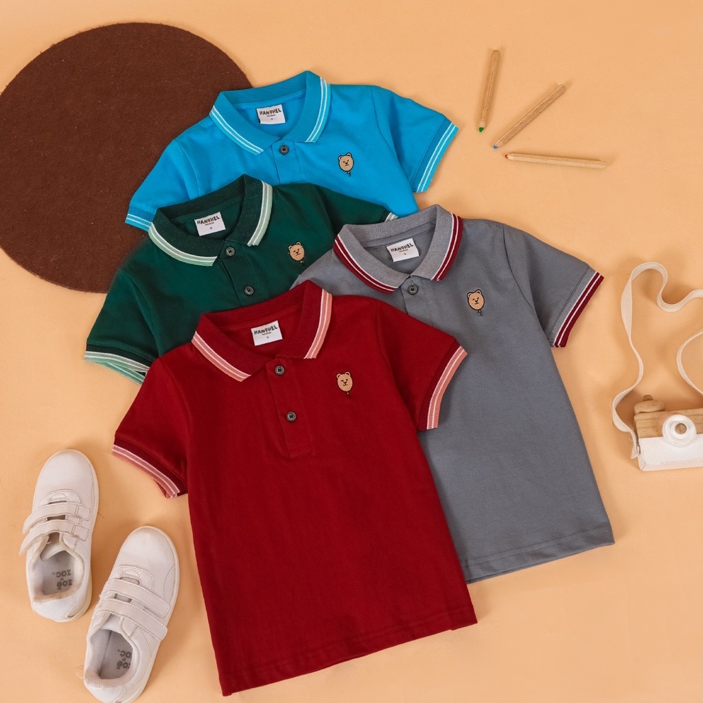 Kaos Polo Anak Laki-Laki Usia 2-10 Tahun Model Kerah