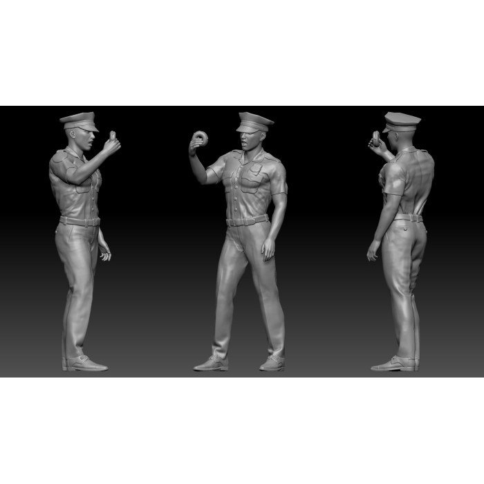 Figure Resin Police Man 3 Skala 64 Miniatur Pajangan Diorama Diecast