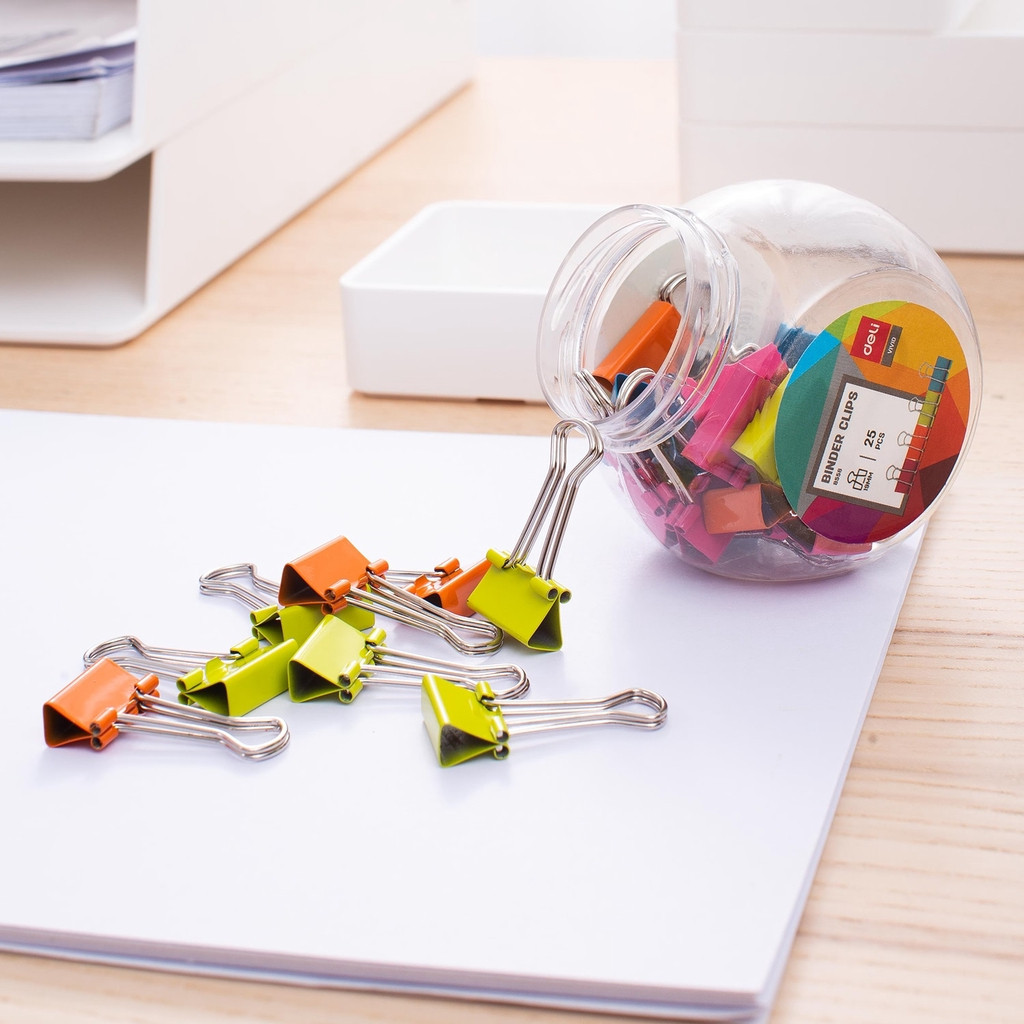 

Binder Clips 19mm Deli Warna 25pcs - 8558