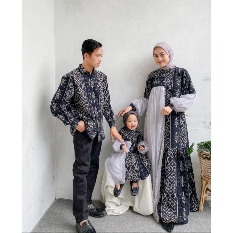 Gamis tenun raya couple tenun kondangan
