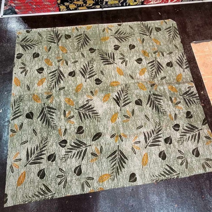 Kain Batik SOLO Motif ECOPRINT Daun HIJAU Kode : 86
