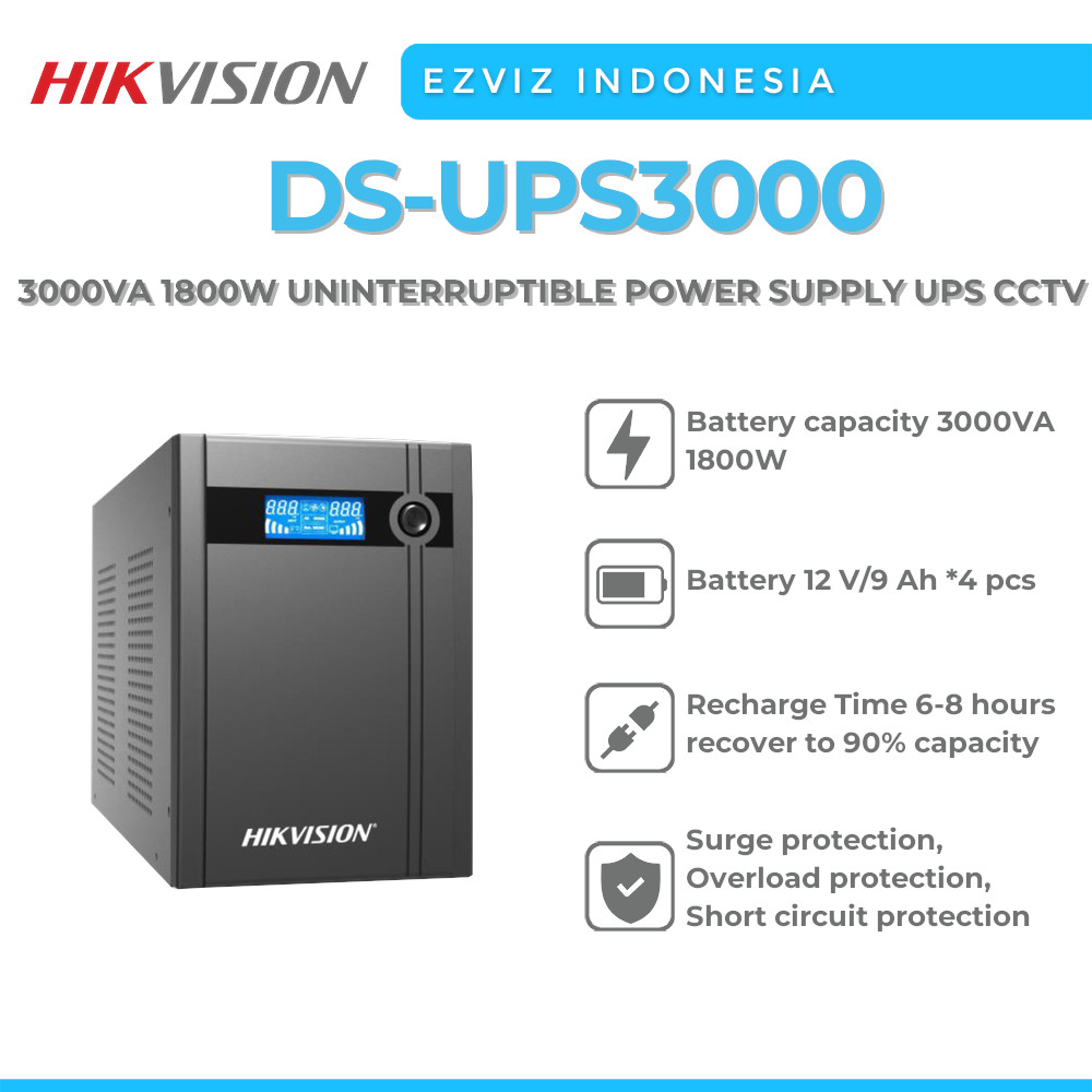 HIKVISION DS-UPS3000 3000VA 1800W UNINTERRUPTIBLE POWERSUPPLY UPS CCTV