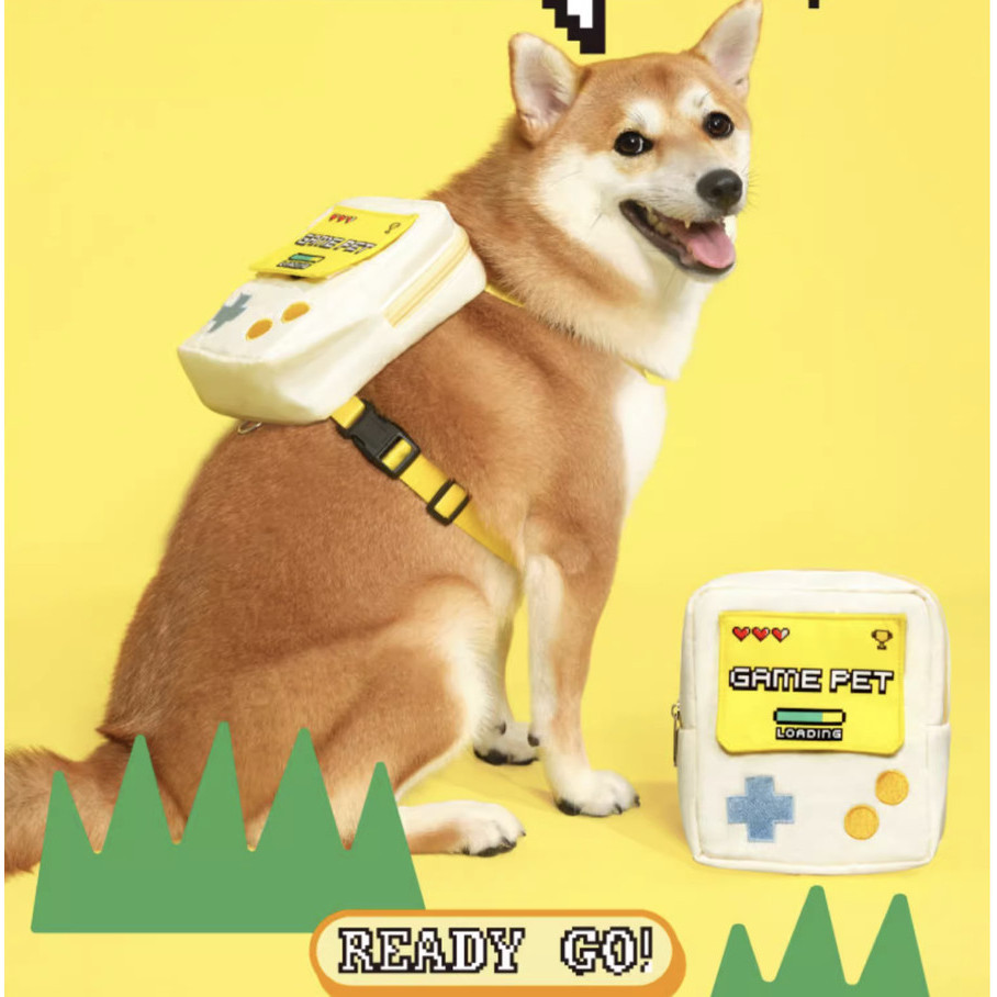 PURLAB Dog Backpack Game Console Yellow