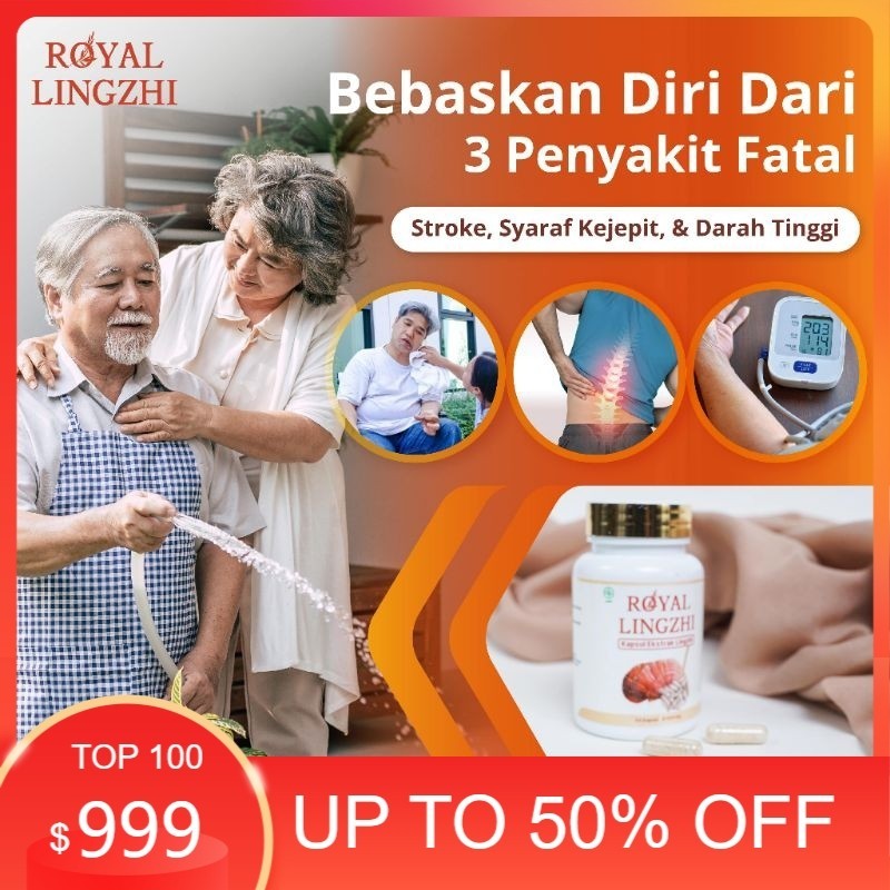 COD - [TERLARIS] ROYAL LINGZHI Ampuh untuk Stroke Berat Ringan Asam Urat Tumor Diabetes Hipertensi D