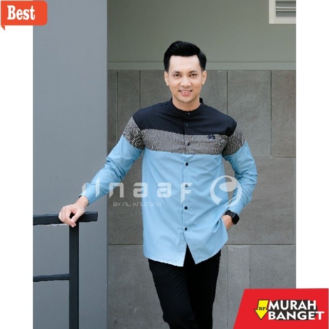 Baju muslim lengan panjang- Ilnaaf Baju Koko Dewasa Lengan Panjang Manset