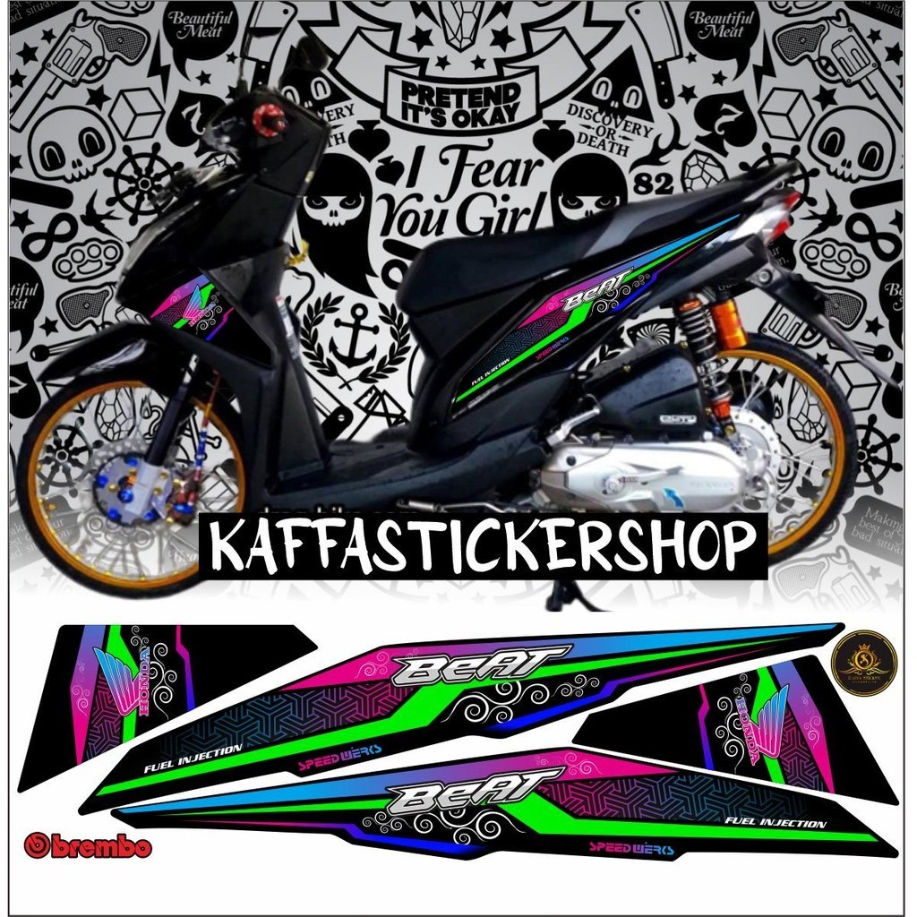 LIS VARIASI STRIPING BEAT FI INJEKSI STICKER LIST BODY MOTOR BEAT FI STIKER LIST VARIASI LIST STIKER