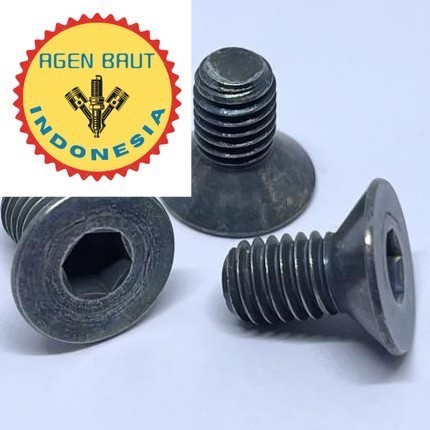 Baut JF Kunci L 6x0.8mm / Baut Kepala Rata Kunci L M6x0,8