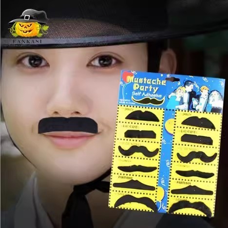 [LOGU] Tempelan kumis palsu 12 pcs set, Mainan cosplay kumis mustache lucu