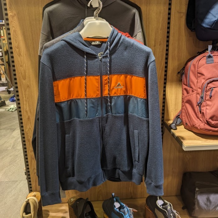 EIGER JAKET STRIPELINE HOODIE ZIP - NAVY