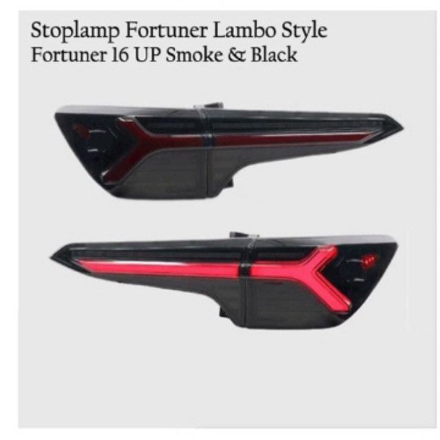 STOPLAMP FORTUNER VRZ 2016 LAMBO STYLE SMOKE