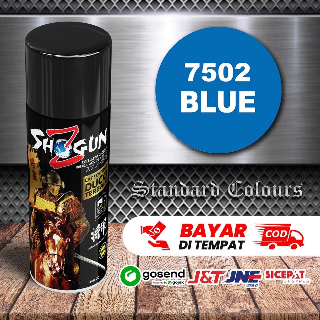 

Shogun Z Blue 7502 - Cat Semprot Motor mobil Warna Biru Glossy Solid Standar samurai diton 400 ml