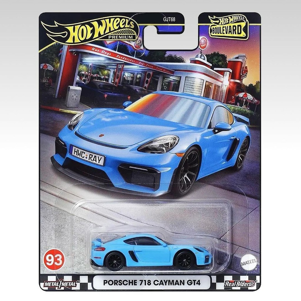 HotWheels Premium Porsche 718 Cayman GT4 Biru BOULEVARD FREE PROTECTOR